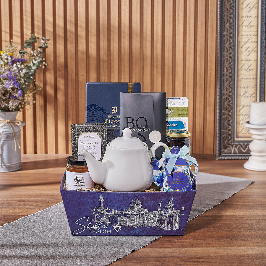 Cozy Kosher Tea & Chocolate Gift Tray, send a wonderful gift for any occasion - Rhode Island Baskets - Rhode Island Delivery