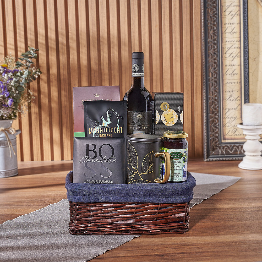 Hanukkah Wine and Kosher Treats – how the gift is presented
