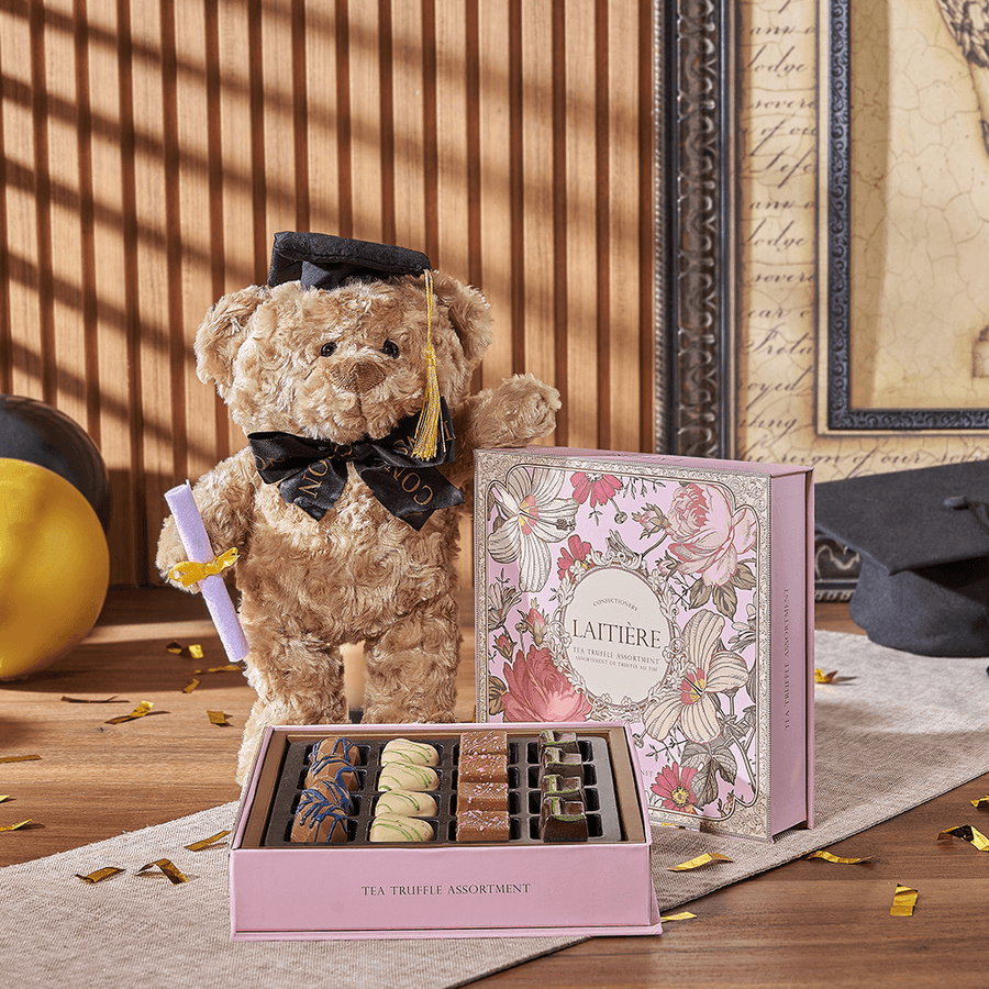 Indulgent Graduation Gift Set, graduation gift, graduation, chocolate gift, chocolate, plush gift, plush, Rhode Island delivery