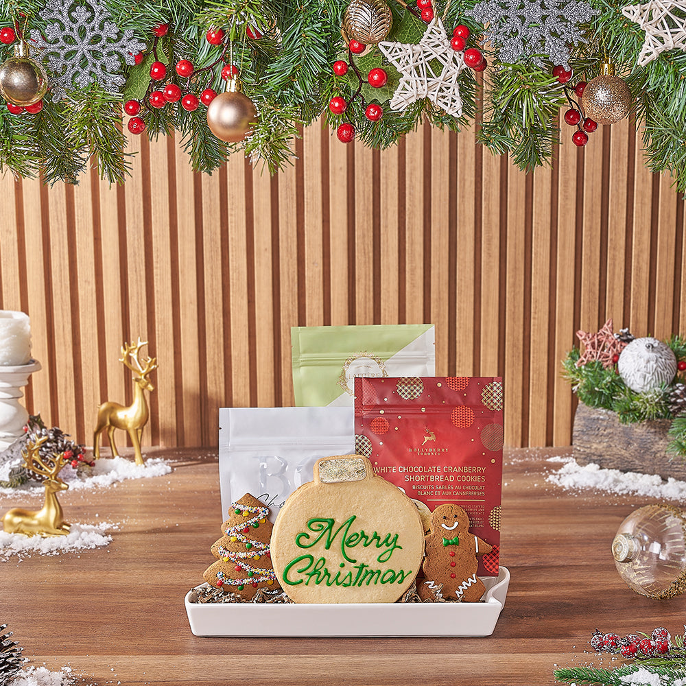 Holiday Assorted Cookie Gift Basket – how the gift is presented