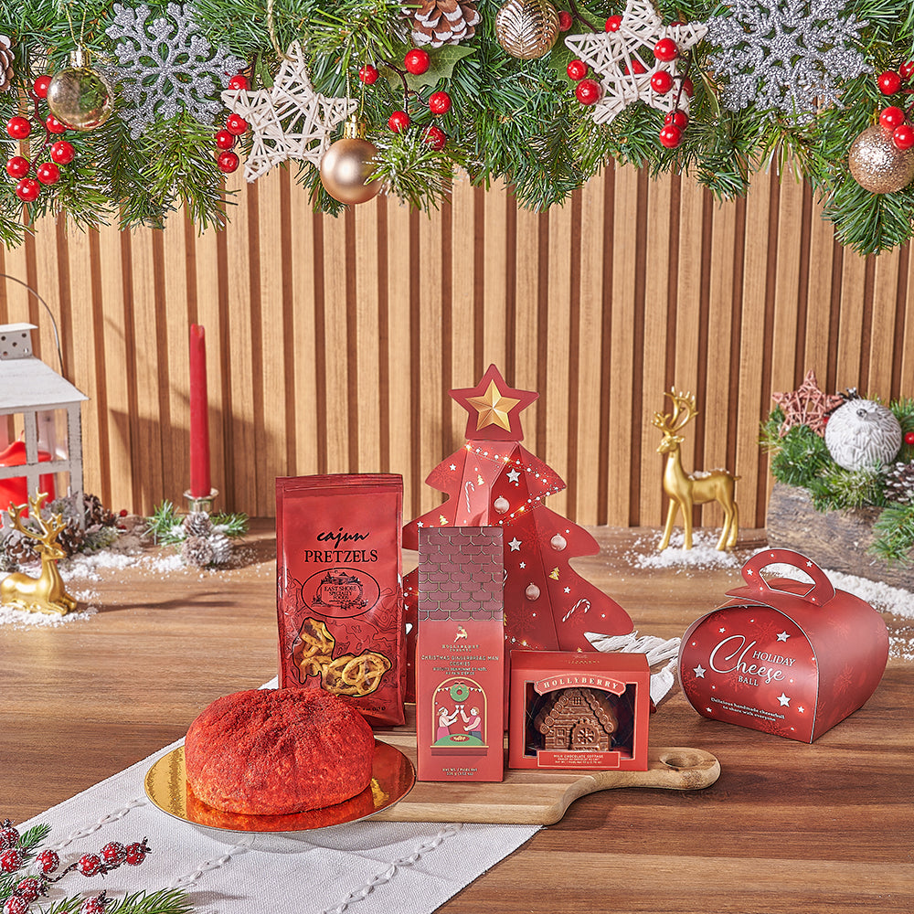 Holiday Dessert and Treats Gift Basket – how the gift is presented