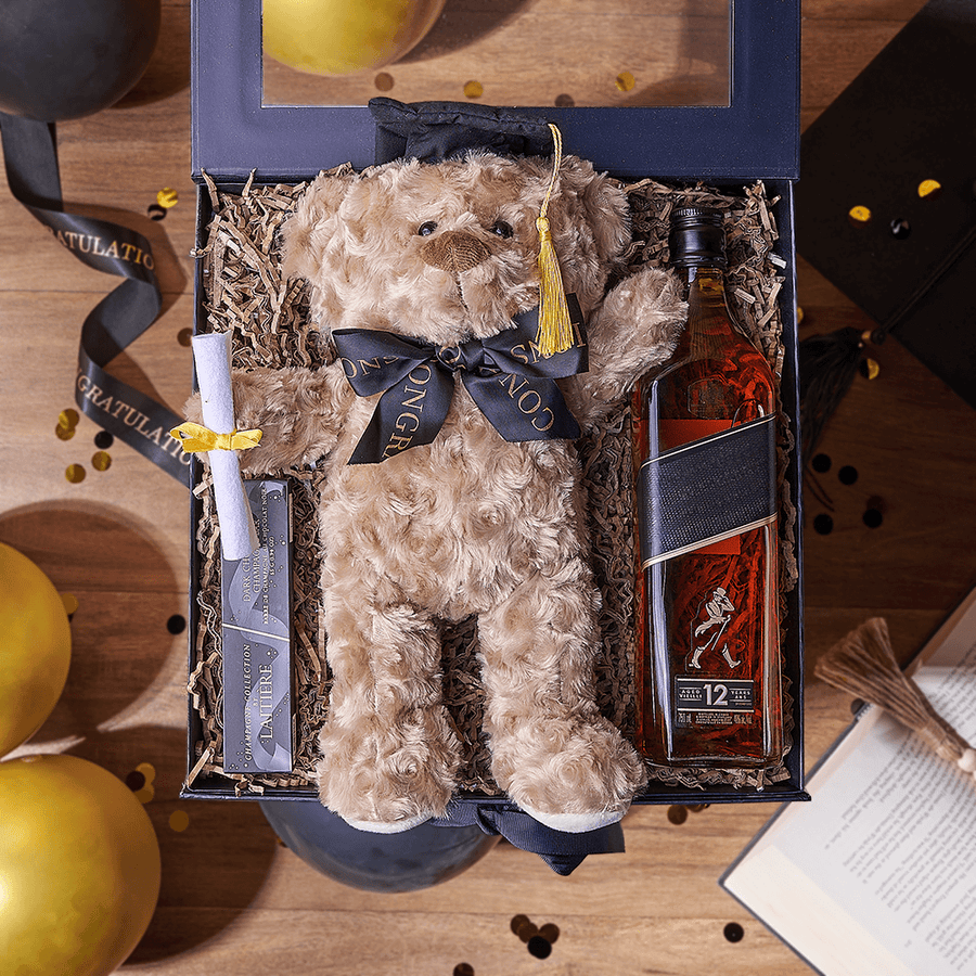 Congratulations Grad Liquor Box, liquor gift, liquor, chocolate gift, chocolate, graduation gift, graduation, Rhode Island delivery