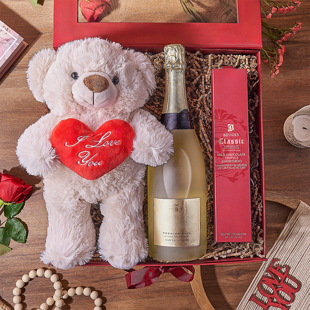 Valentine's Sparkling Wine and Rose – how the gift is presented