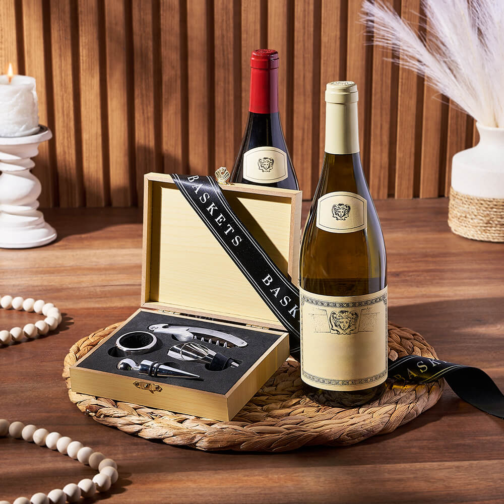 Wooden Case Two-Bottle Wine Gift – how the gift is presented