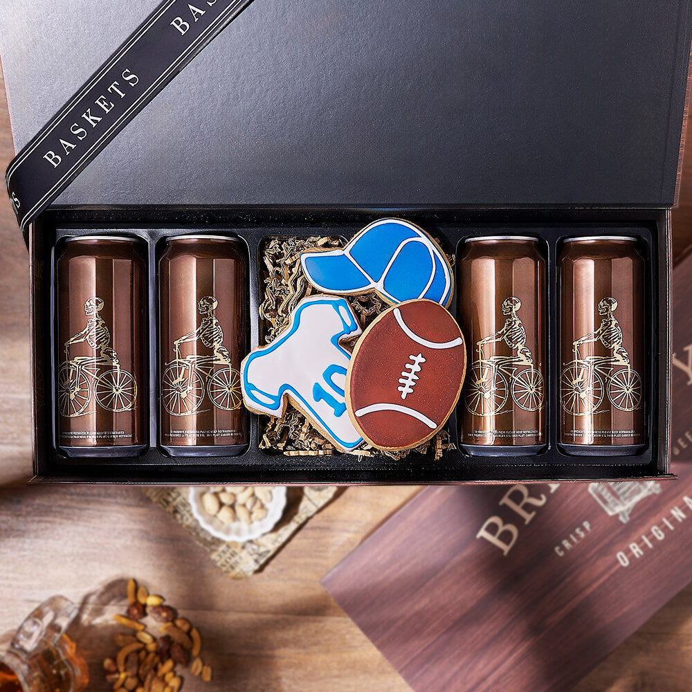 Football Cookies and Craft Beer Set – how the gift is presented