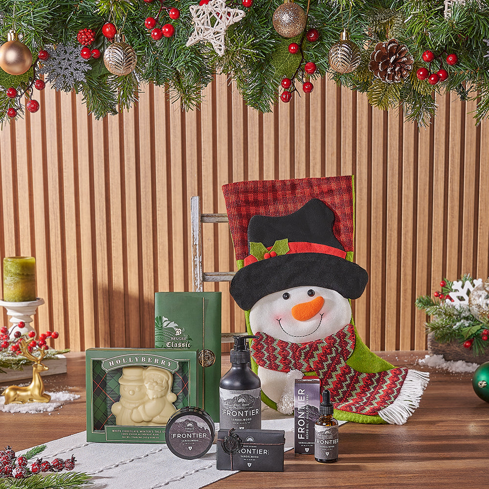 Holiday Spa and Chocolate Stocking – how the gift is presented