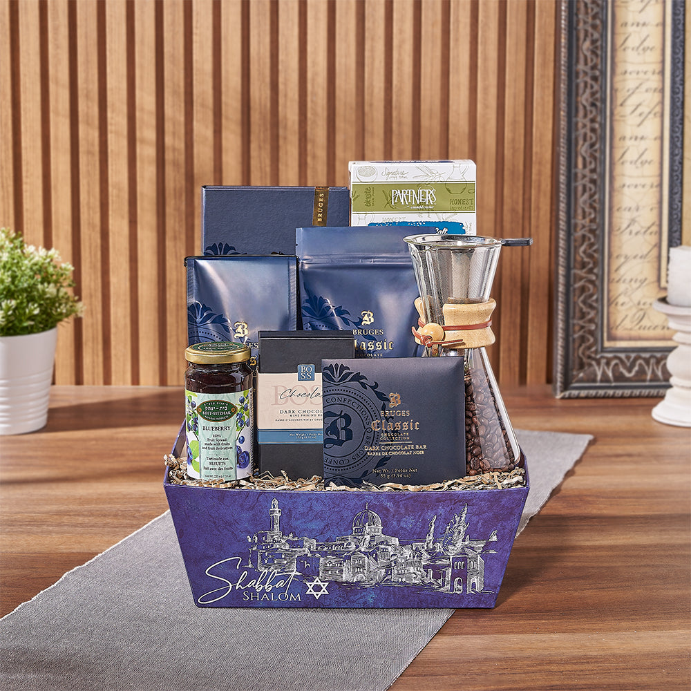Kosher Gourmet Coffee Gift Basket – how the gift is presented