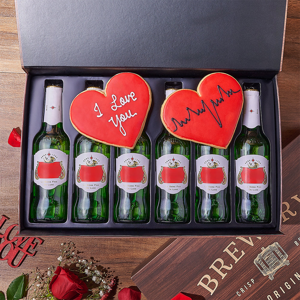Valentine's Day Beer Box with Cookies – how the gift is presented