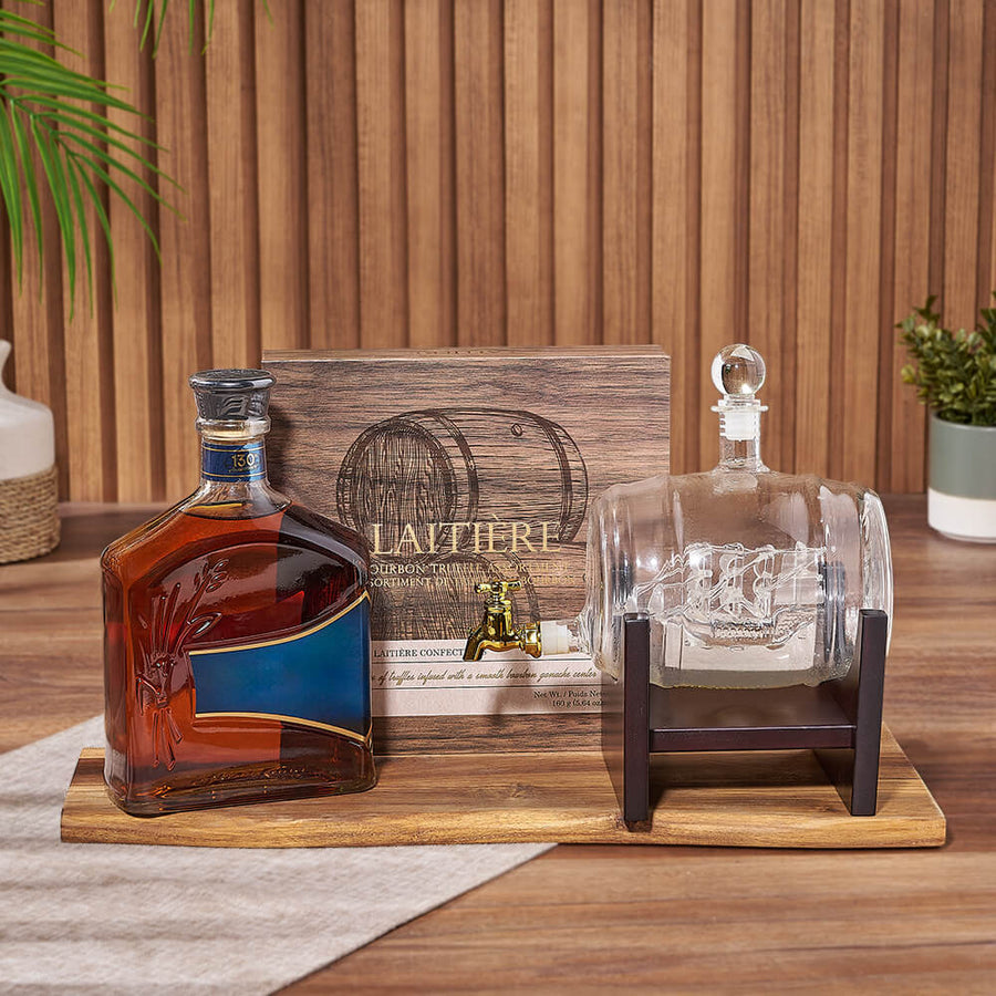Simple Luxuries Trio with Liquor from Rhode Island Baskets - Liquor Gift Set - Rhode Island Delivery