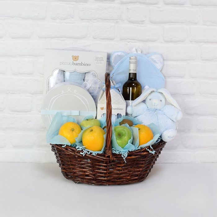 Brown Wicker Basket with Wine – how the gift is presented