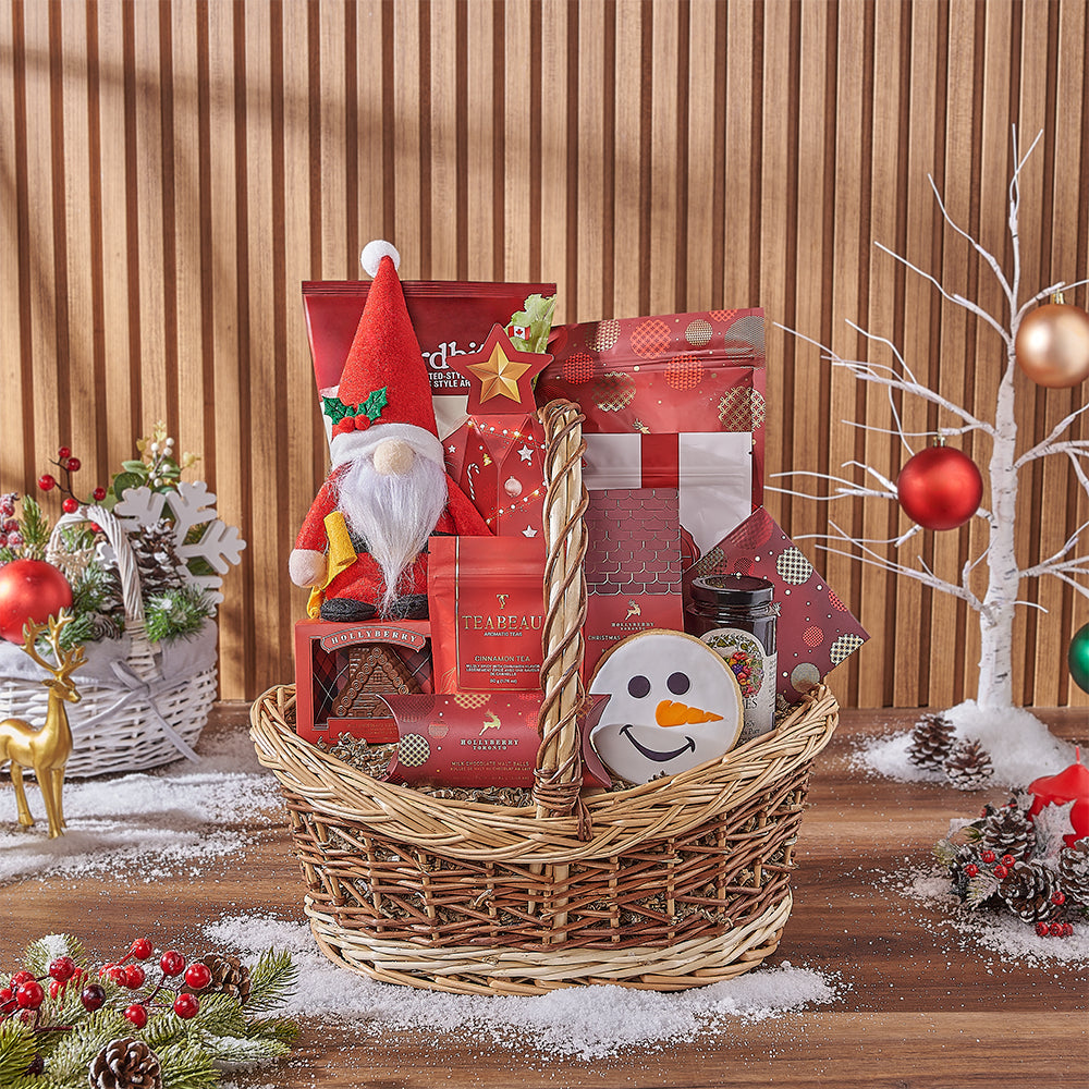 Holiday Assorted Treats Basket – how the gift is presented
