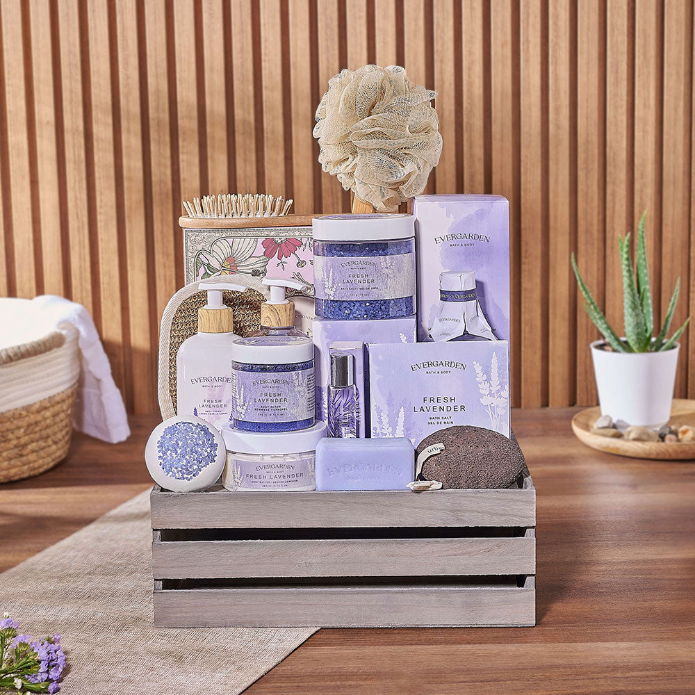 Spa Gift Basket with Truffle Treats – how the gift is presented
