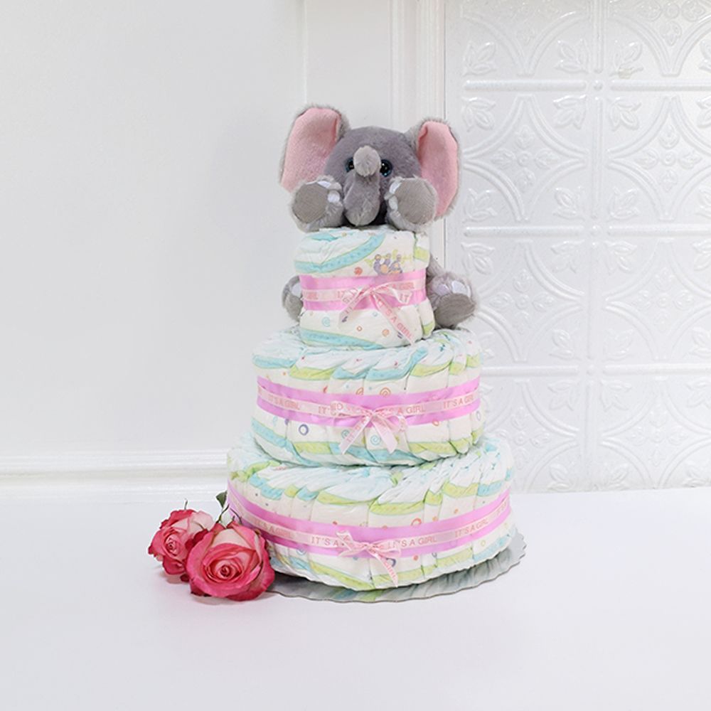 Unisex Diaper Cake from Rhode Island Baskets - Baby Gift - Rhode Island Delivery