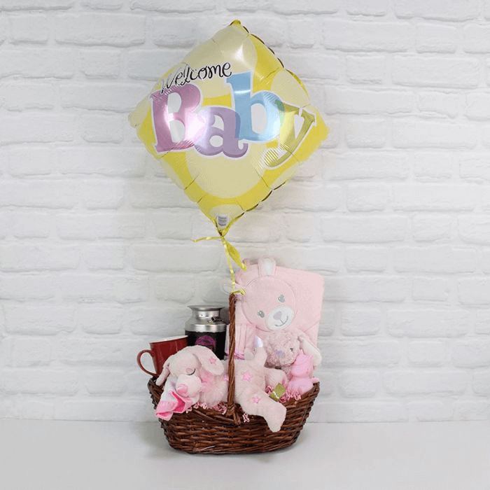 Welcome Newborn Baby Girl Gift Basket from Rhode Island Baskets - Baby Gift Set - Rhode Island Delivery