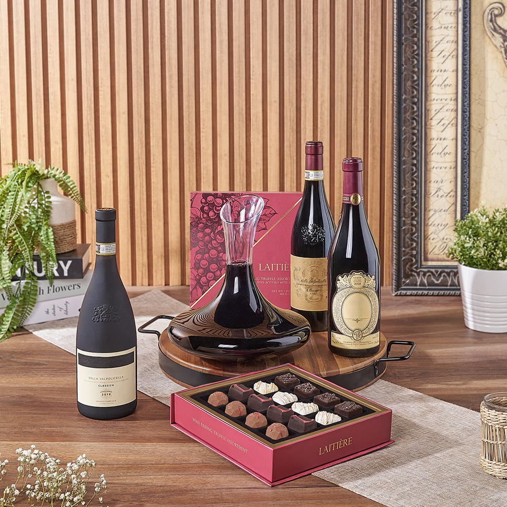 Premium Wine Gift with Decanter – how the gift is presented