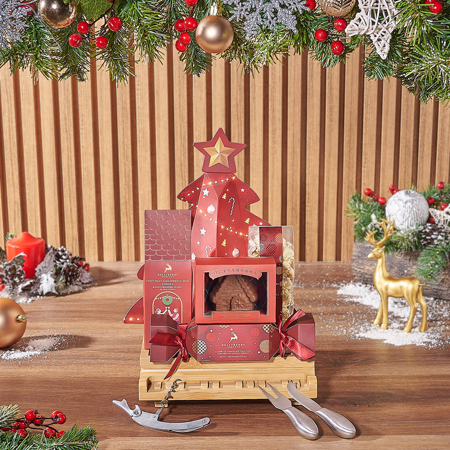 Yuletide Snacking Basket, chocolate gift, chocolate, christmas gift, christmas, Rhode Island delivery