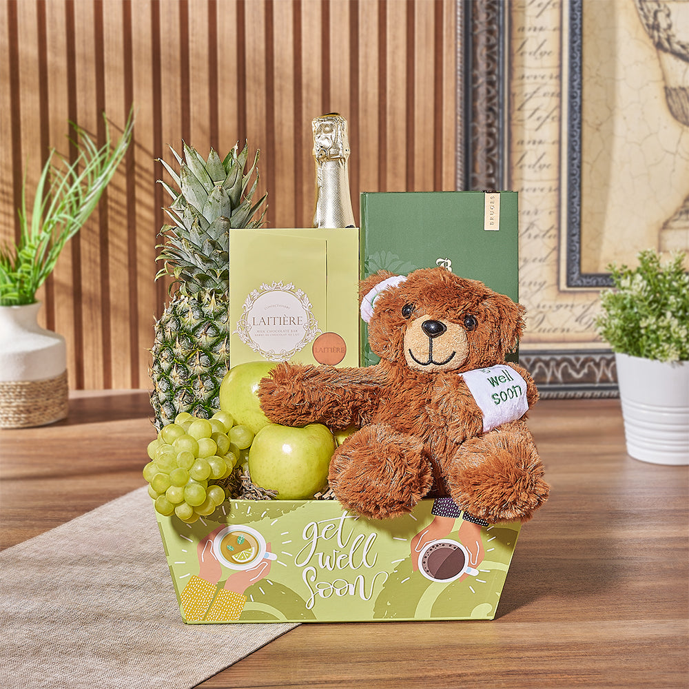 The Fruity Wonder Get Well Champagne Set from Rhode Island Baskets - Rhode Island delivery