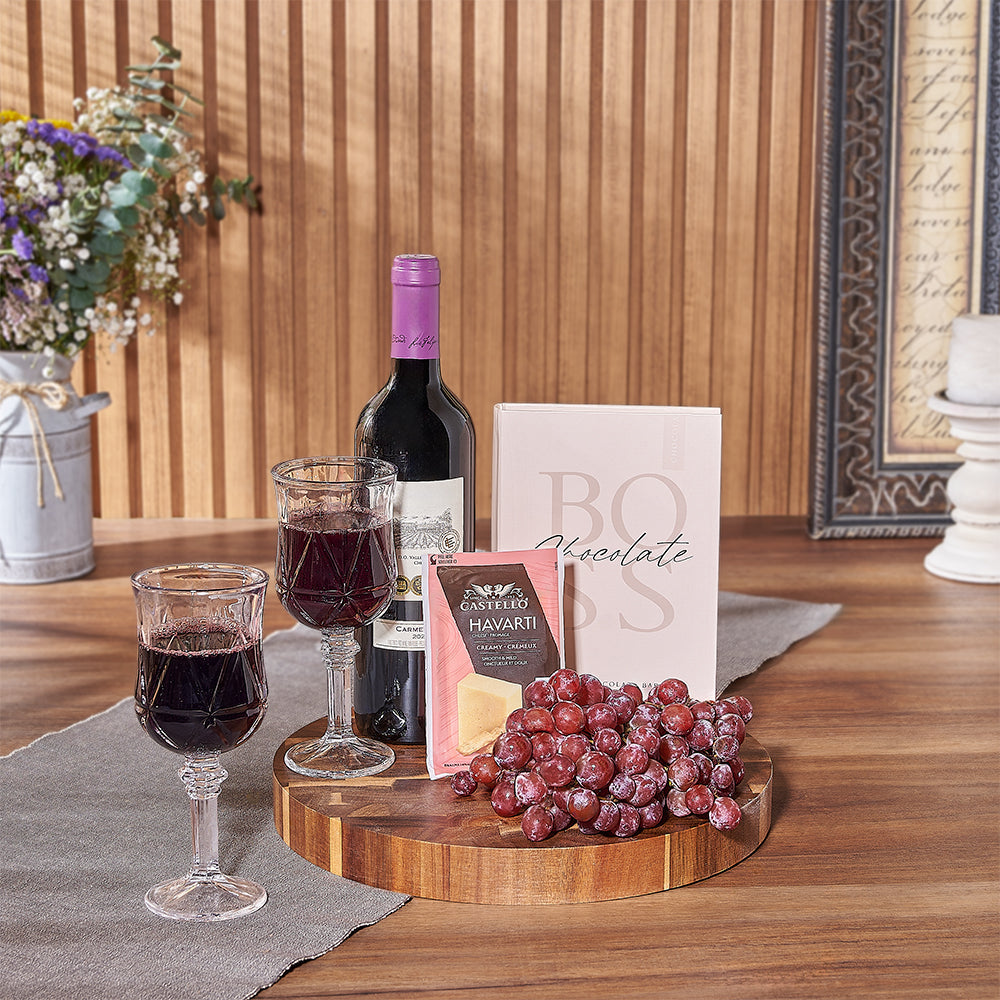 Kosher Wine &amp; Cheese Gift Basket is a delicious wine pairing gift that is sure to please the budding sommelier in your life - Rhode Island Delivery