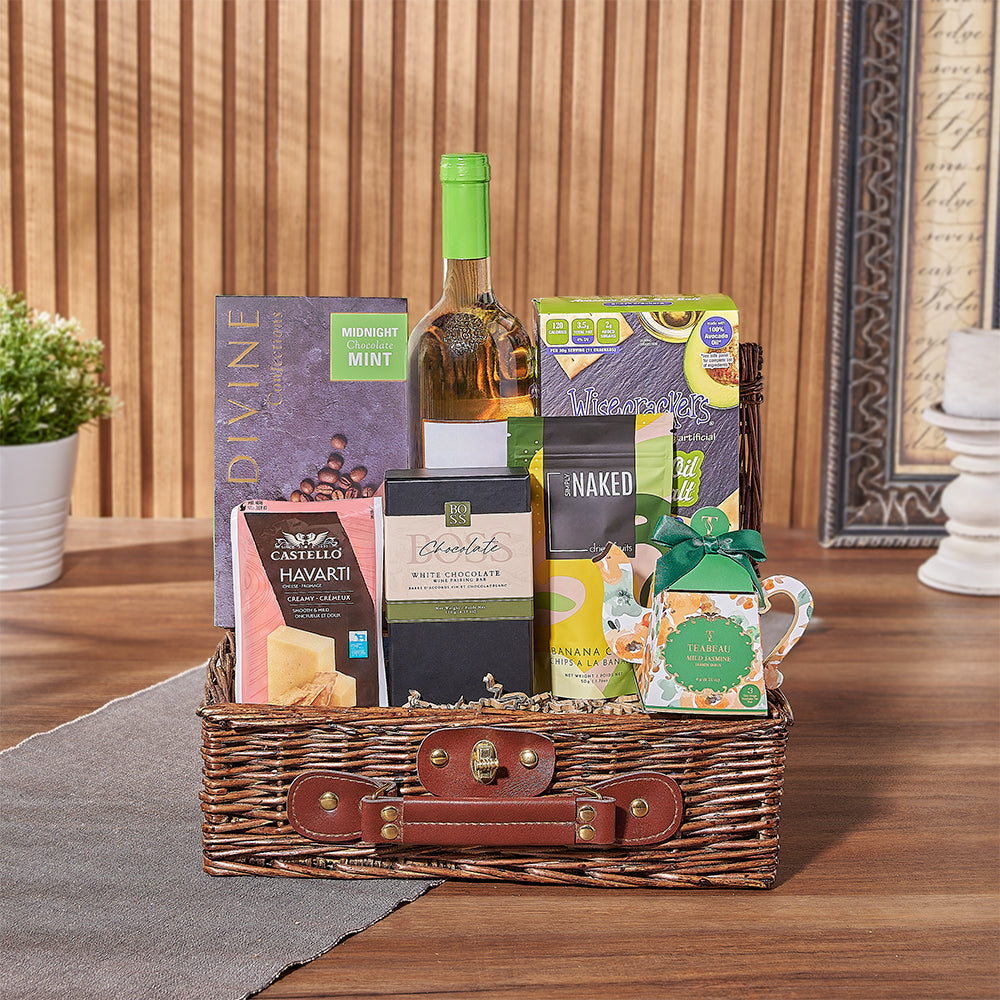 Kosher Wine &amp; Treats Basket from Rhode Island Baskets - Wine Gift Set - Rhode Island Delivery