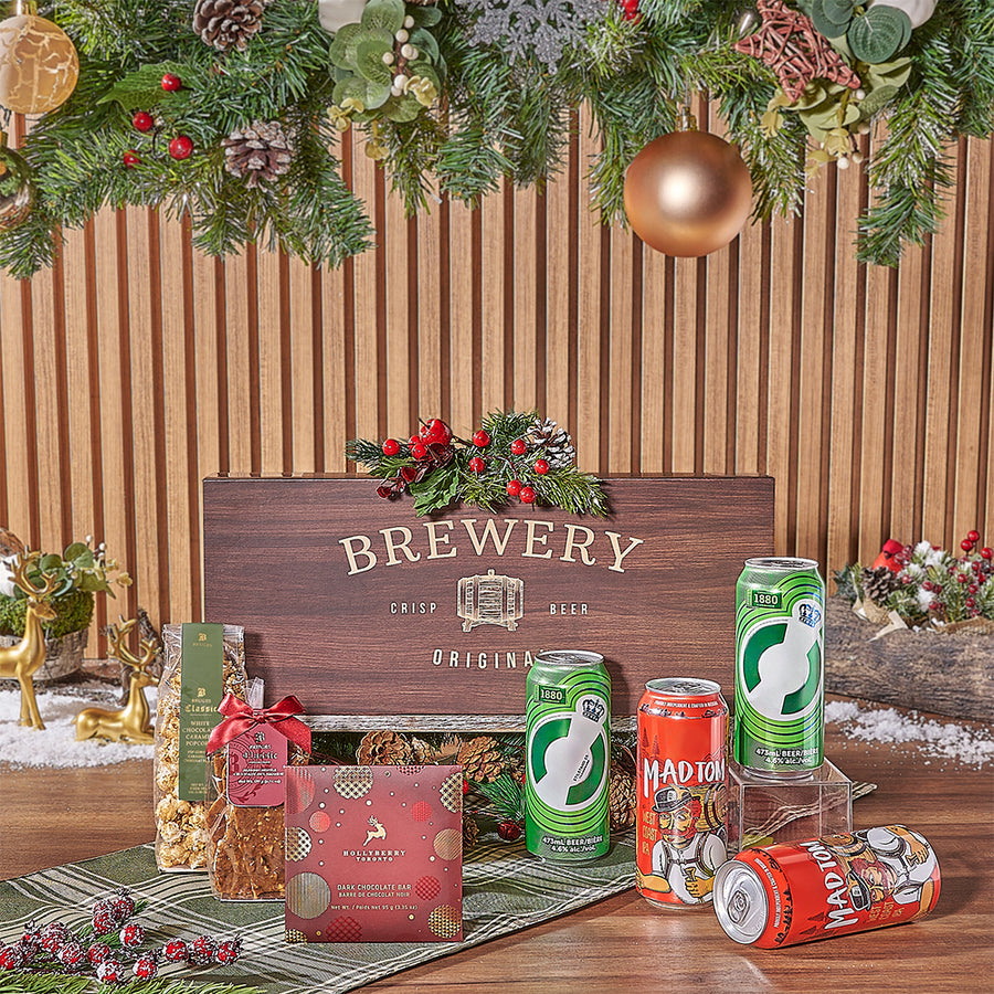 A Beer with Santa Gift Basket, beer gift, beer, christmas gift, christmas, chocolate gift, chocolate, Rhode Island delivery