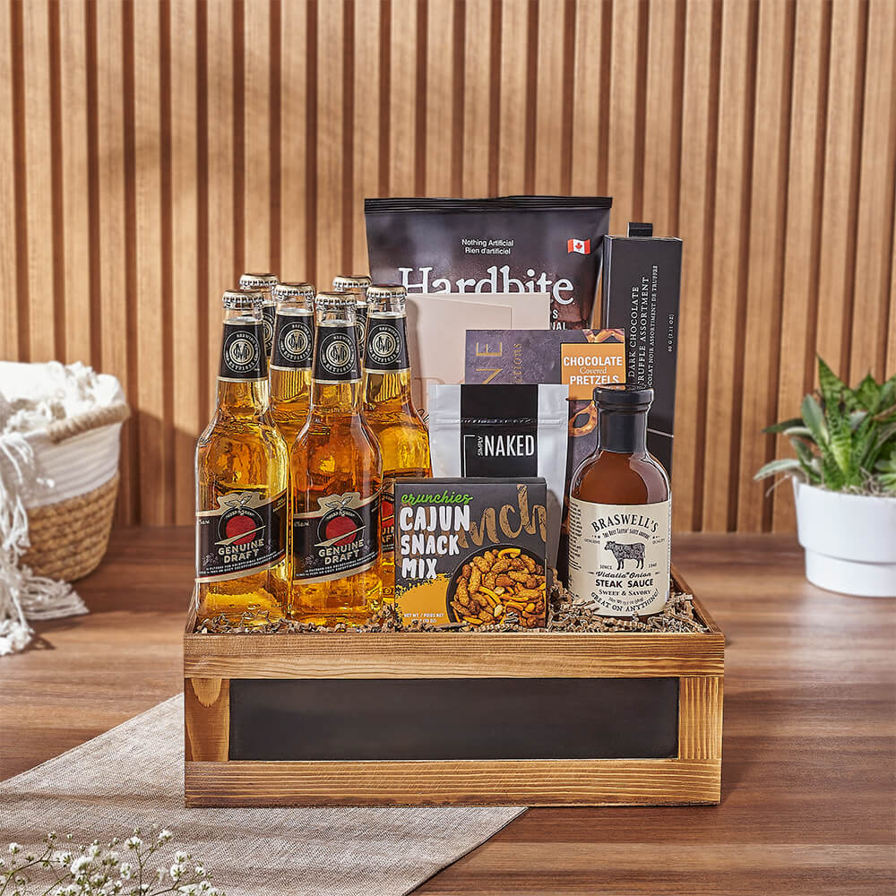 Beer &amp; Total Snacking Crate from Rhode Island Baskets - Beer Gift Basket - Rhode Island Delivery