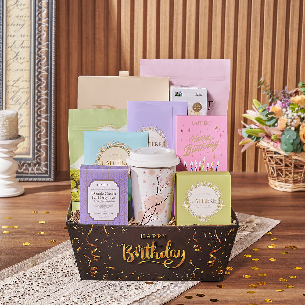 Birthday Tea &amp; Goodies Gift, birthday gift, birthday, tea gift, tea, cookie gift, cookie, chocolate gift, chocolate, Rhode Island delivery
