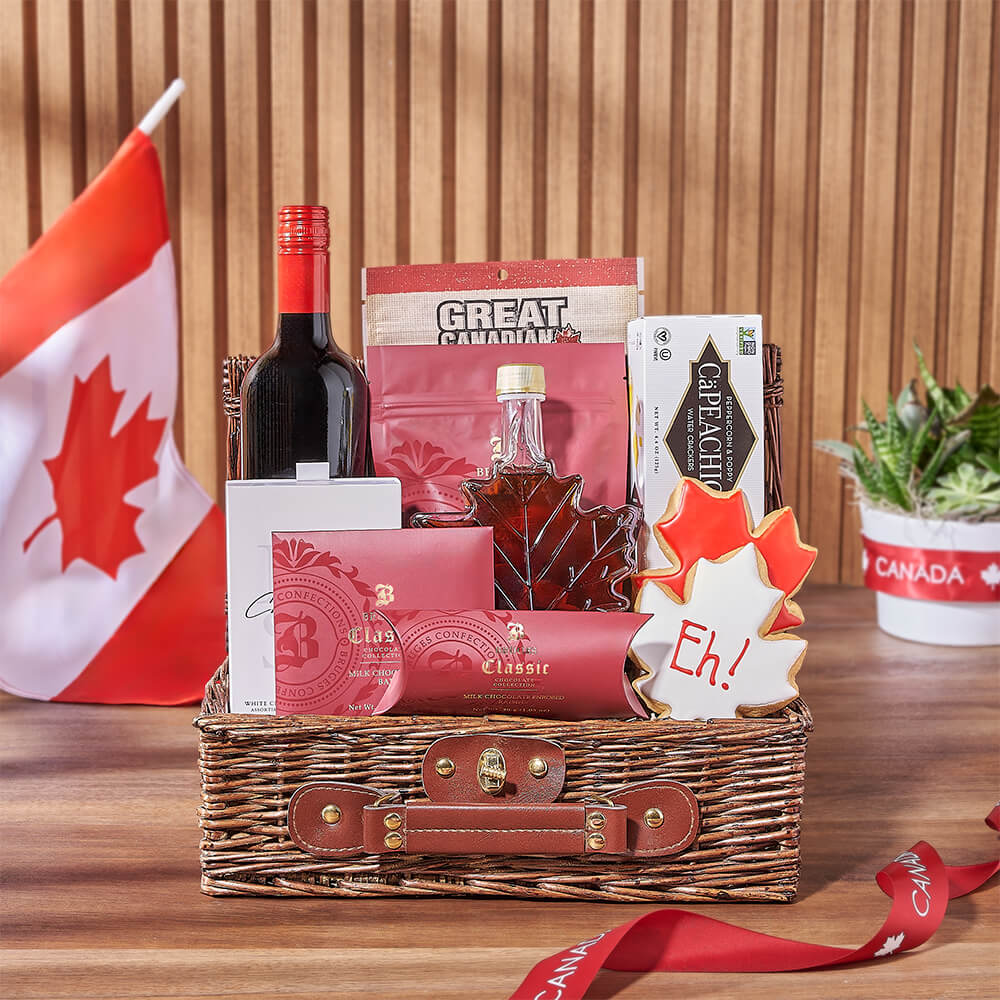 Premium Wine Gift Basket with Jerky, Crackers, and Chocolates – how the gift is presented