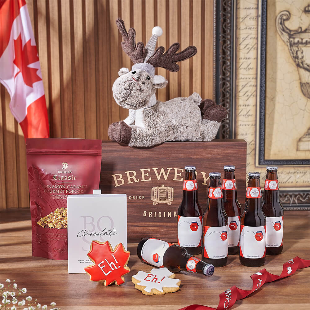 Canada Day Sweet Treat &amp; Beer Gift, beer gift, beer, canada day gift, canada day, cookie gift, cookie, Rhode Island Baskets delivery