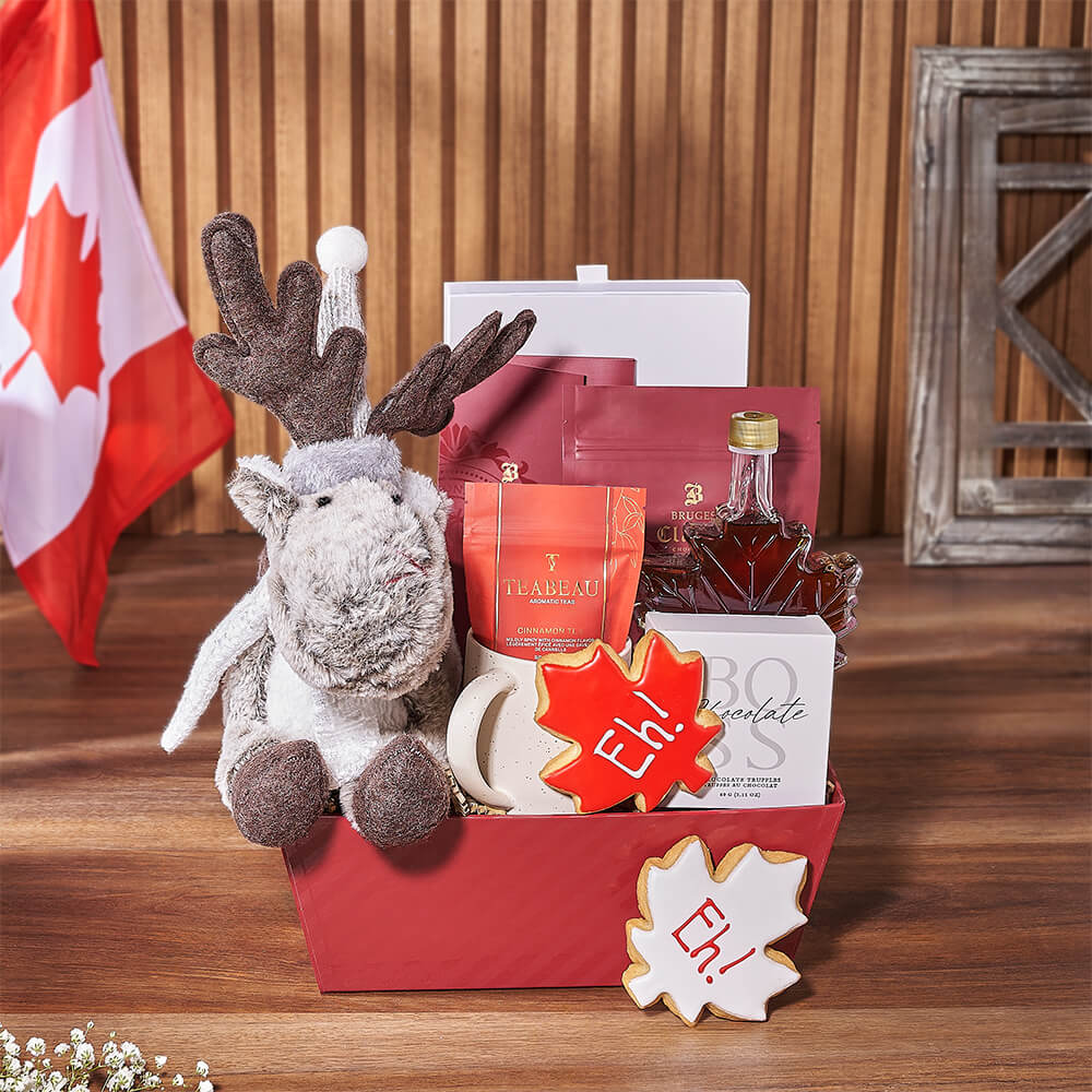 Canada Day Tea & Treat Gift, canada day gift, canada day, tea gift, tea, cookie gift, cookie, Rhode Island Baskets delivery