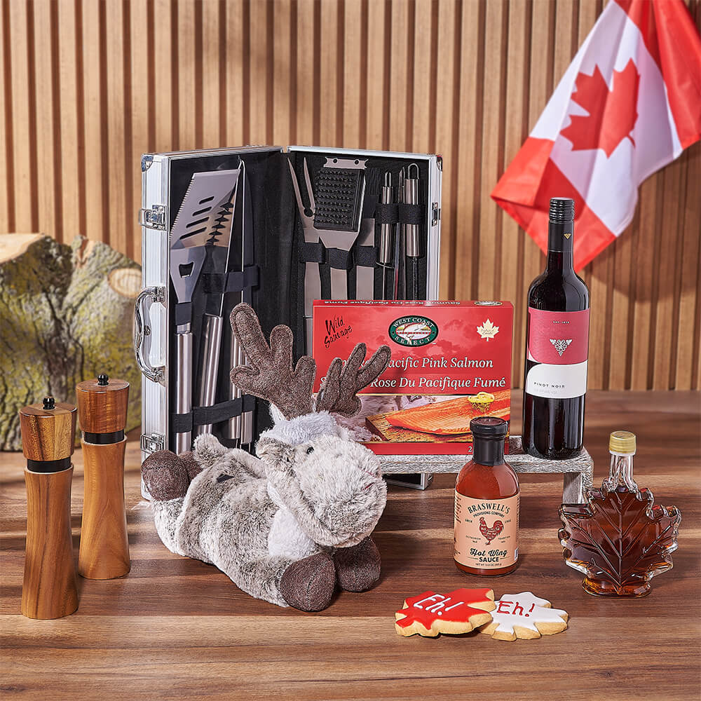 Canada Day Wine &amp; Grilling Gift, wine gift, wine, grill gift, grill, canada day gift, canada day, Rhode Island Baskets delivery