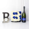 Celebrate A Baby Boy Flower Box with Champagne from Rhode Island Baskets - Champagne Gift Set - Rhode Island Delivery