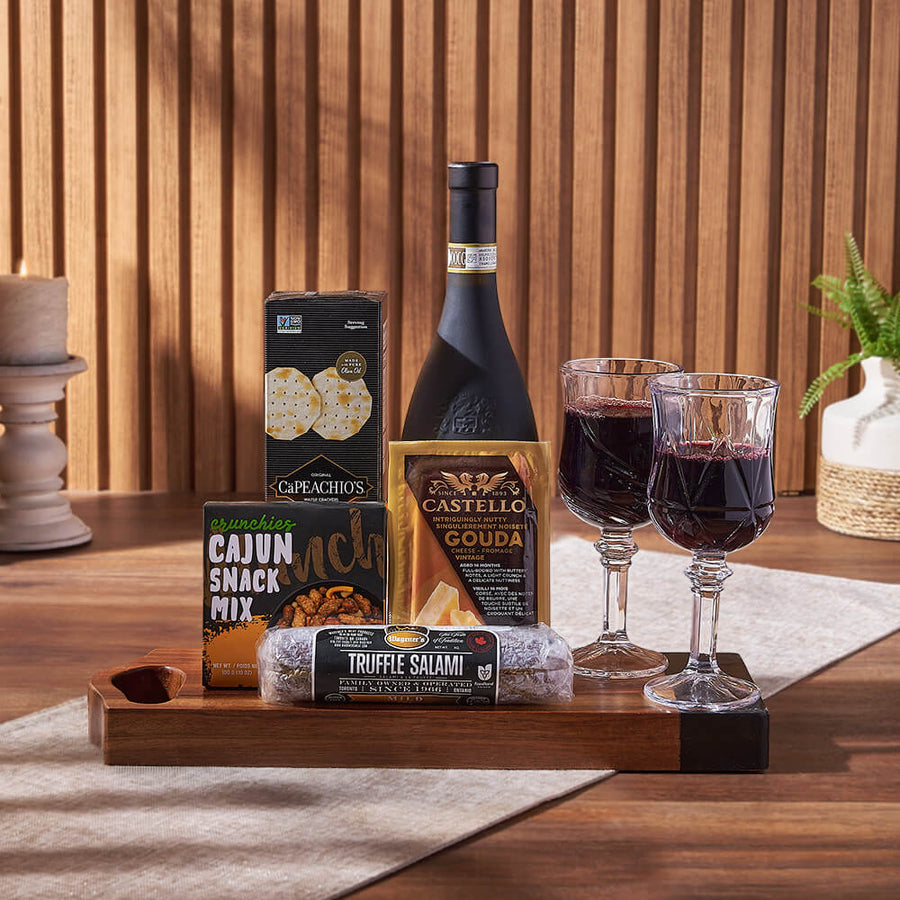 Charcuterie & Wine Gift Basket, wine gift, wine, cheese gift, cheese, charcuterie gift, charcuterie, Rhode Island delivery