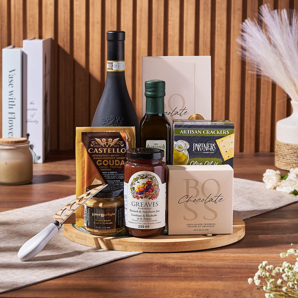 Cheese Board & Wine Gift Set, cheese gift, cheese, wine gift, wine, cheese board gift, cheese board, Rhode Island delivery