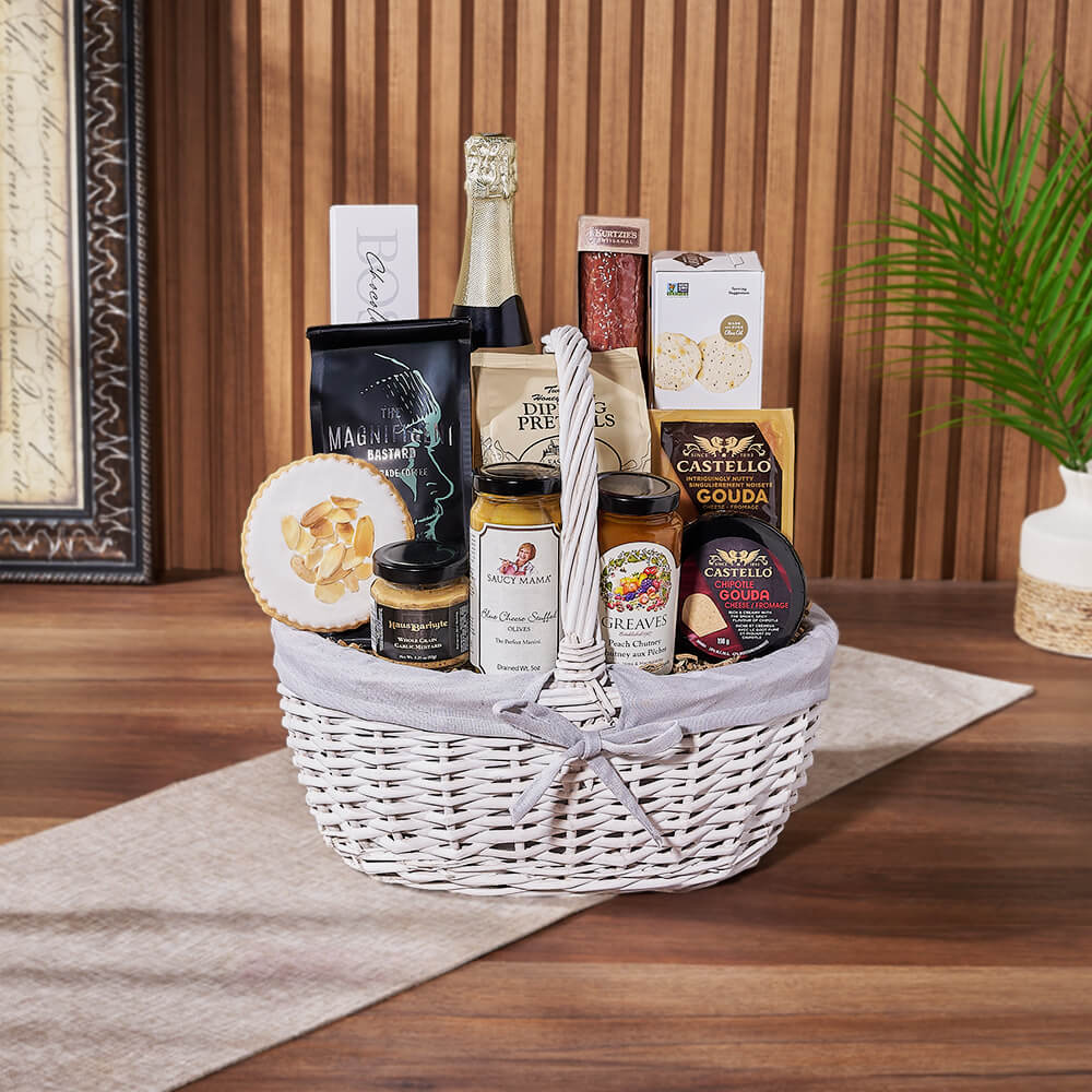 Cheese, Chutney &amp; Champagne Gift Set from Rhode Island Baskets - Champagne Gift Basket - Rhode Island Delivery