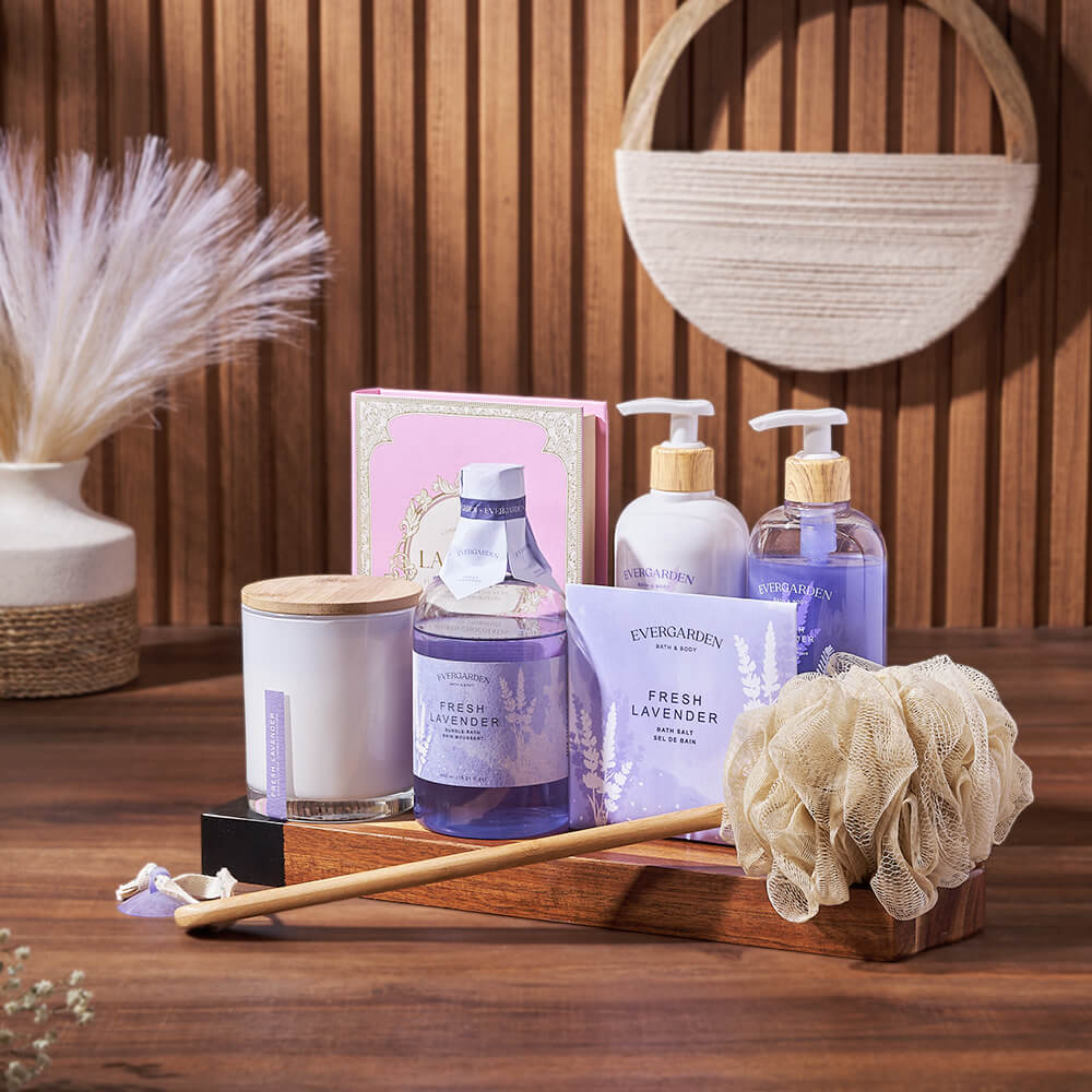 Chocolate &amp; Lavender Spa Gift Board from Rhode Island Baskets - Spa Gift Basket - Rhode Island Delivery
