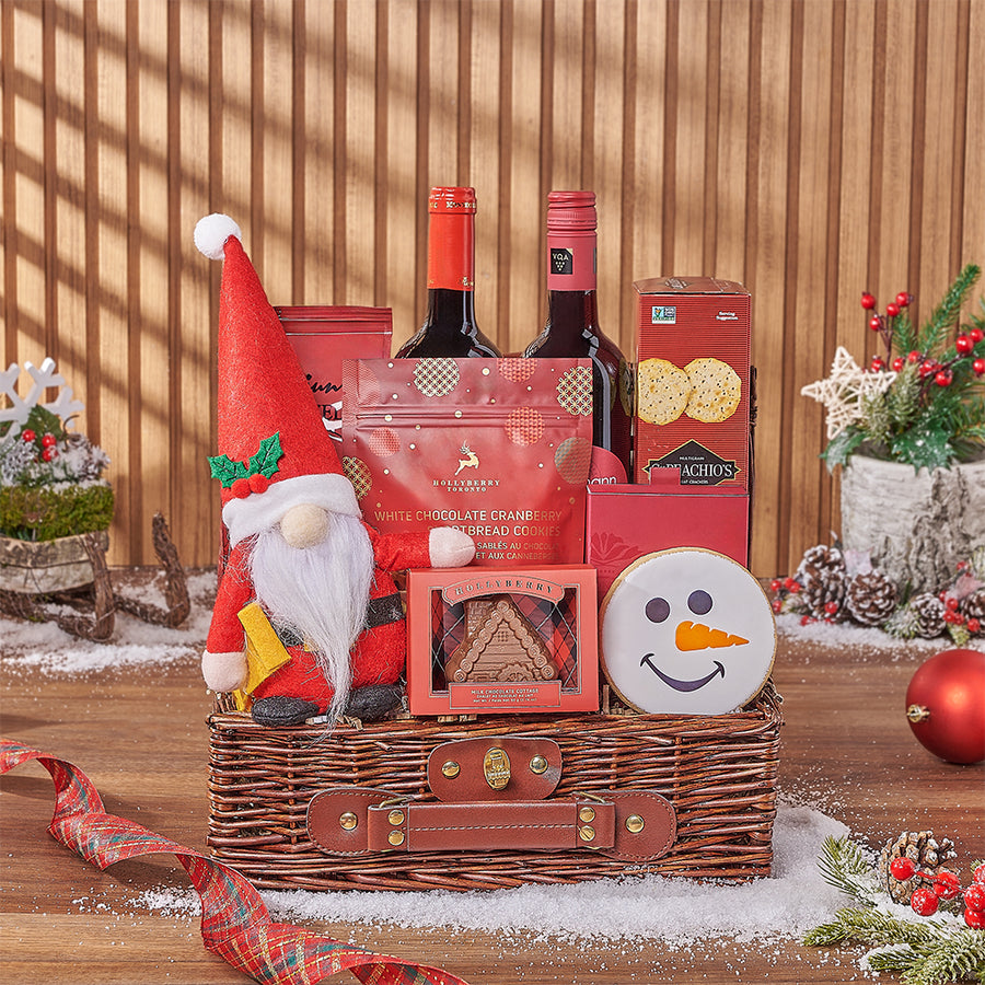 Christmas Wine Pairing Basket, wine gift, wine, chocolate gift, chocolate, christmas gift, christmas, Rhode Island delivery