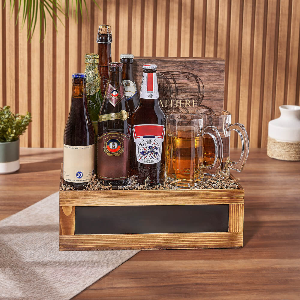 Six-Bottle Specialty Beer and Truffle Box – how the gift is presented