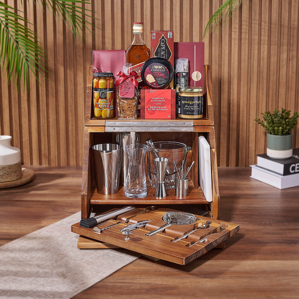 Complete Bar &amp; Snack Set, liquor gift, liquor, bar set gift, bar set, seafood gift, seafood, Rhode Island delivery