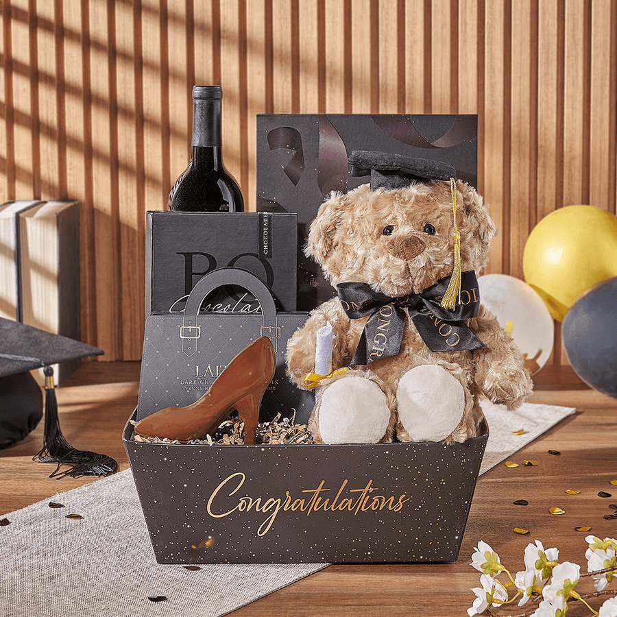 Congrats Grad! Wine Gift Set, graduation gift, graduation, wine gift, wine, chocolate gift, chocolate, Rhode Island delivery