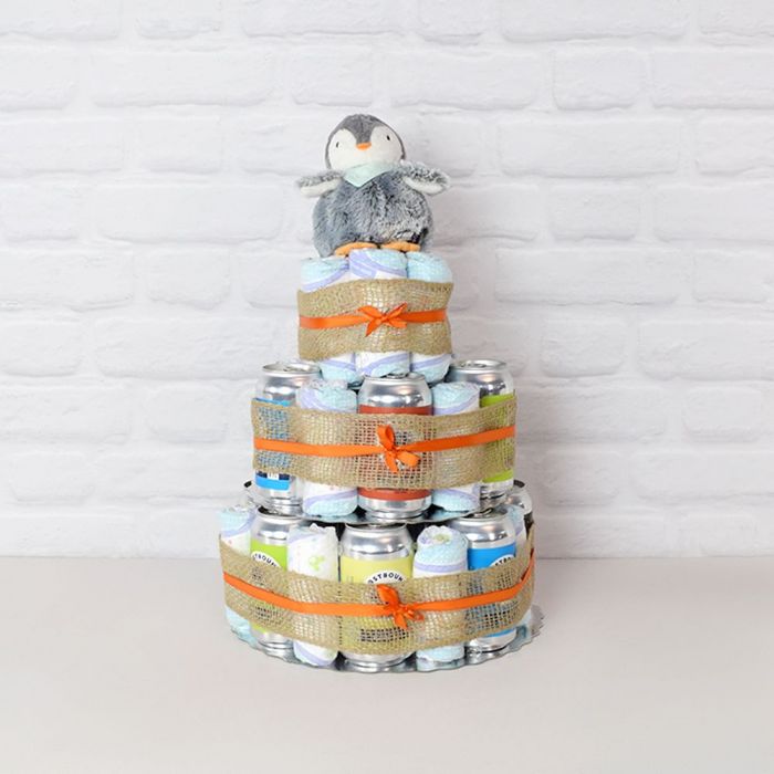 Craft Beer &amp; Baby Diapers Gift Set from Rhode Island Baskets - Rhode Island Delivery