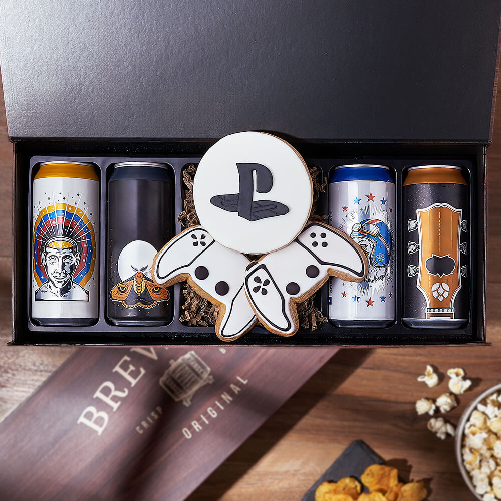 Craft Brew &amp; Gaming Gift Set, beer gift, beer, gaming gift, gaming, cookie gift, cookie, Rhode Island delivery