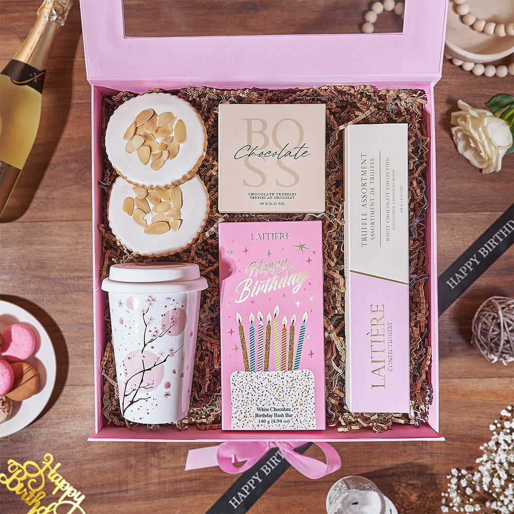 Birthday Treats in Pink Box – how the gift is presented