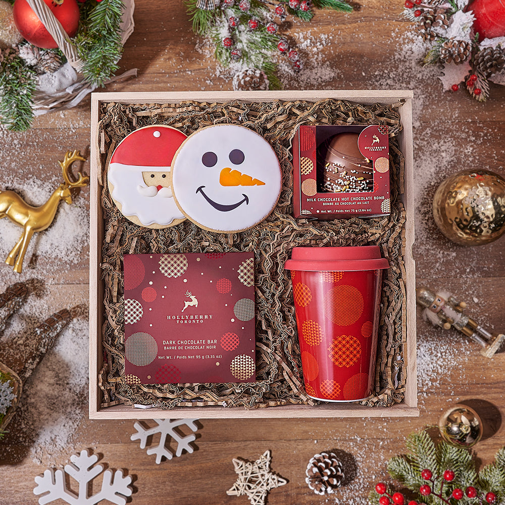 Gourmet Holiday Hot Chocolate Gift Box – how the gift is presented