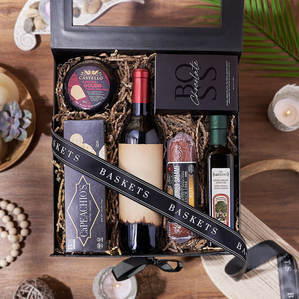 Deluxe Wine &amp; Cheese Crate, wine gift, wine, charcuterie gift, charcuterie, Rhode Island delivery