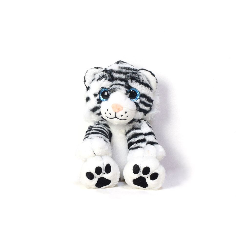 Plush White Tiger Diaper Cake Arrangement – how the gift is presented