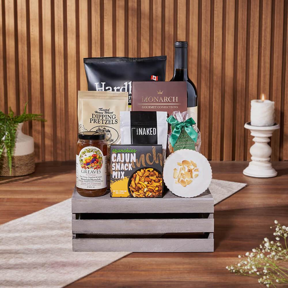 Divine Snack &amp; Wine Gift Set, wine gift, wine, snack gift, snack, Rhode Island delivery
