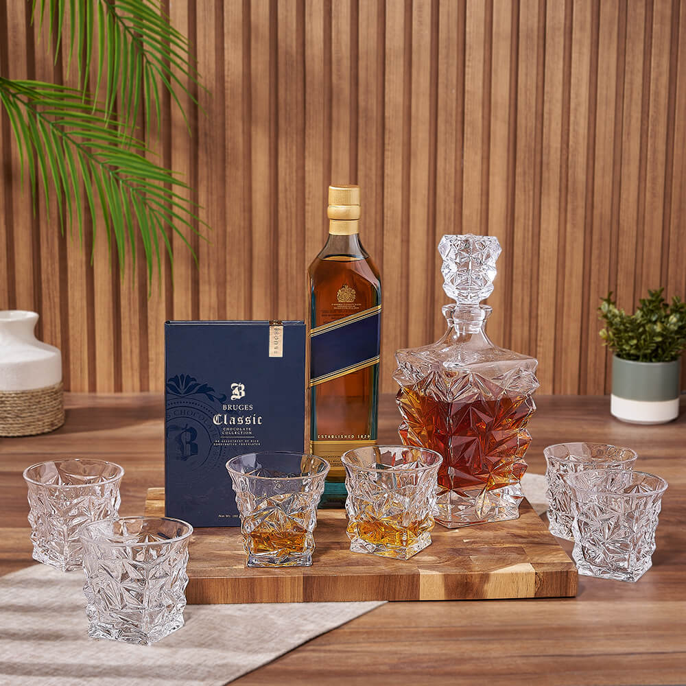 Enduring Decanter &amp; Liquor Gift Set, liquor gift, liquor, decanter gift, decanter, chocolate gift, chocolate, Rhode Island delivery