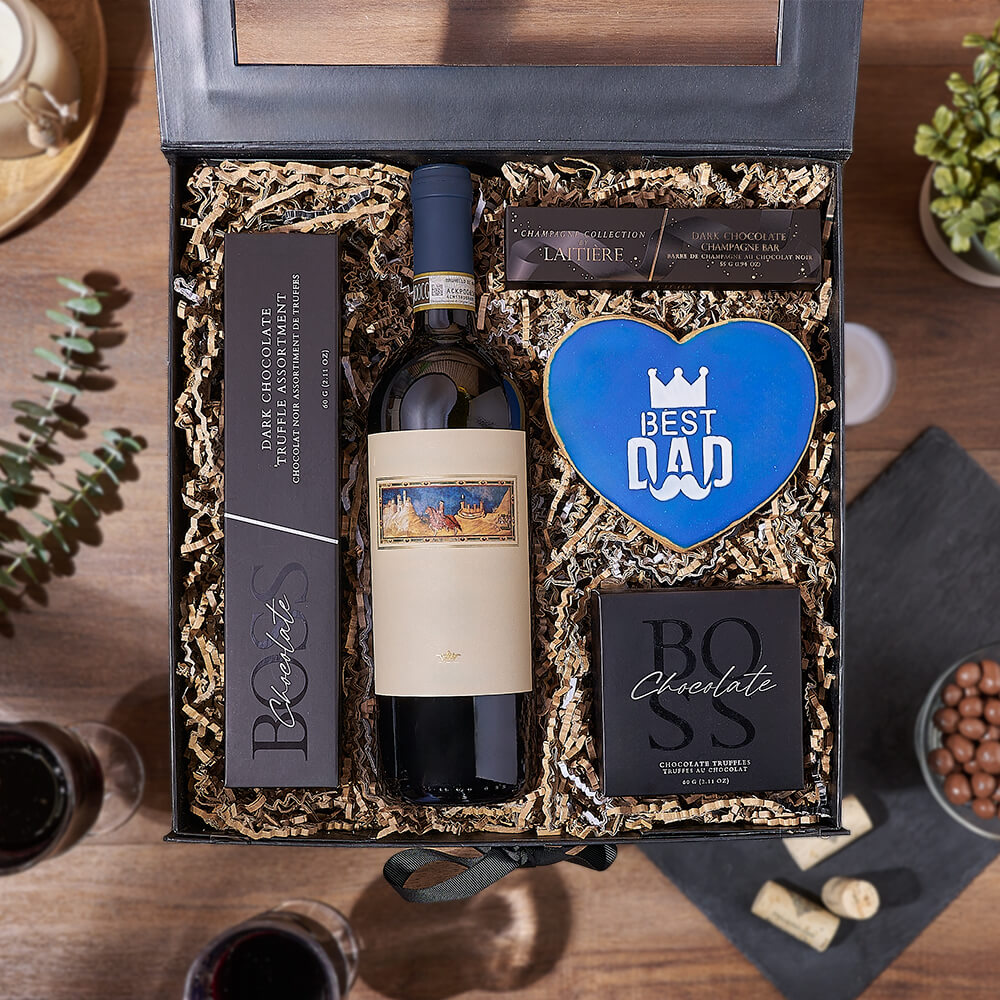 Father’s Day Wine &amp; Sweets Box, wine gift, wine, chocolate gift, chocolate, fathers day gift, fathers day, Rhode Island delivery