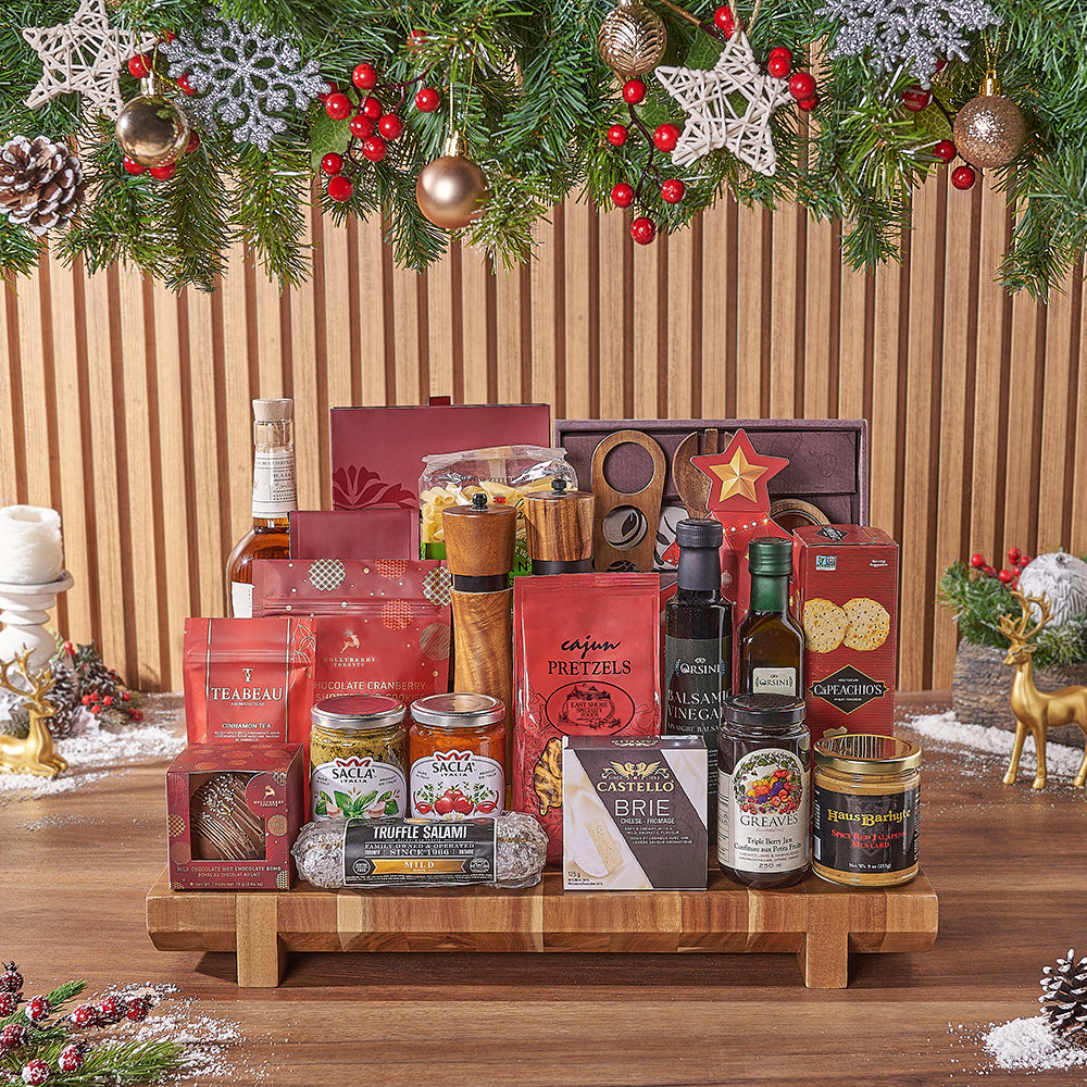 Festive Spirits &amp; Treat Board from Rhode Island  Baskets - Liquor Gift Basket - Rhode Island Delivery