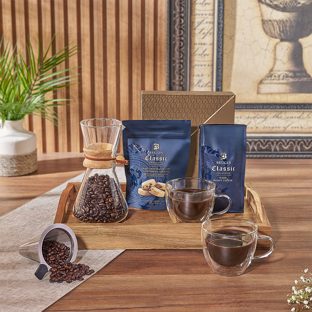 Forest Hill Coffee &amp; Snack Tray from Rhode Island Baskets - Specialty Gift Set - Rhode Island Delivery